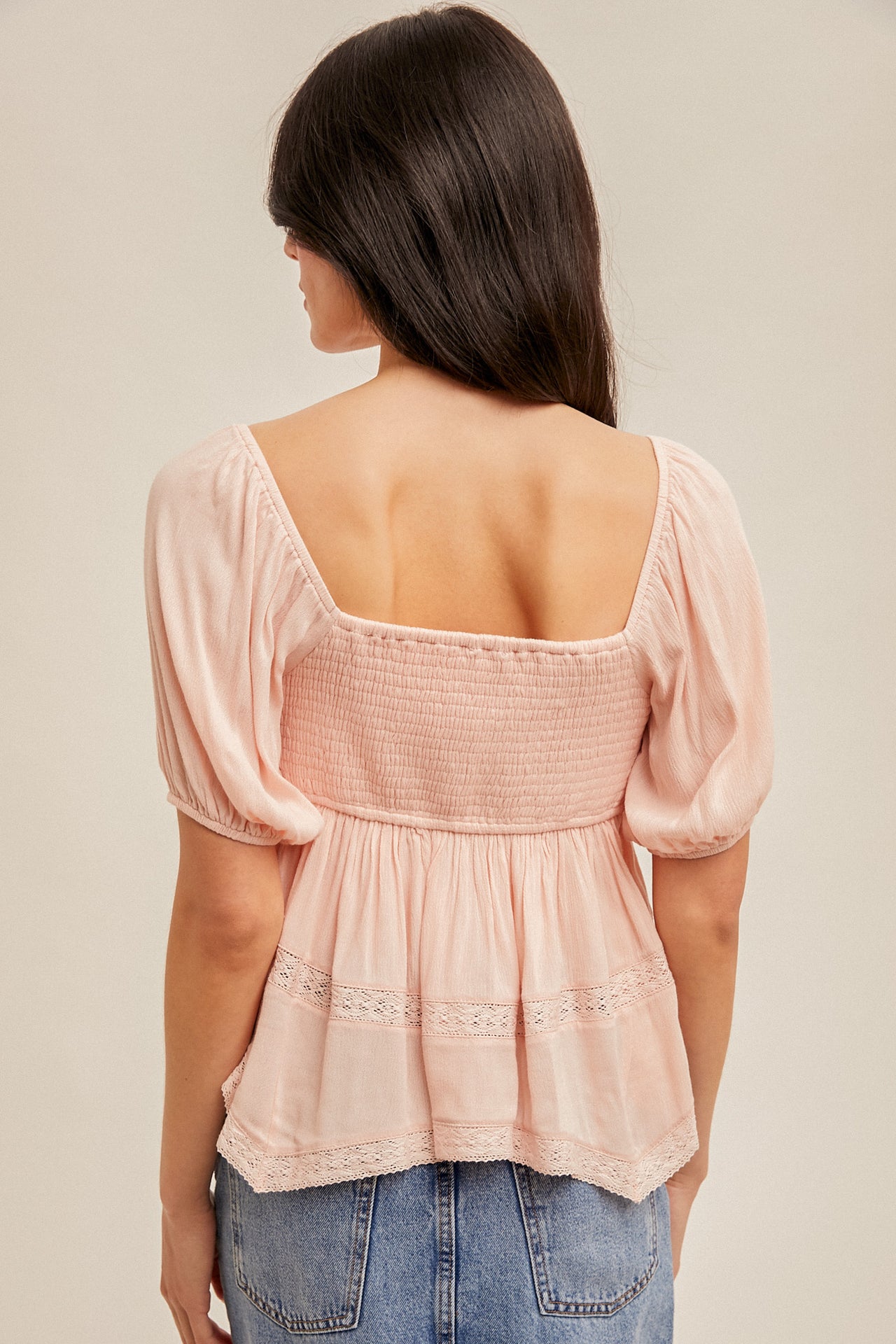 Zayna Lace Puff Sleeve Top • Shop American Threads Women's
