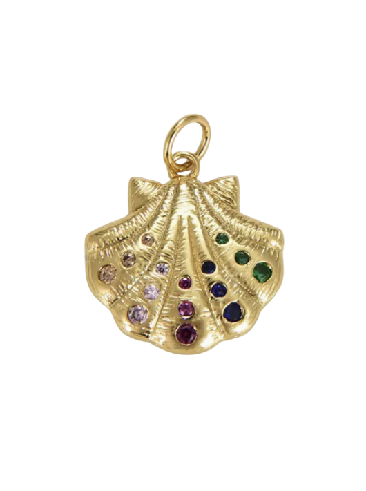 Colored CZ Clam Shell Charm