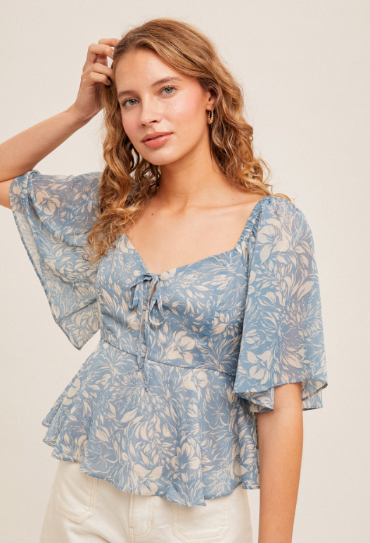 Chiffon peplum top sales