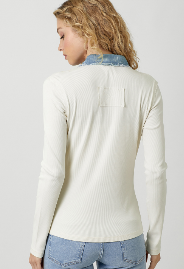 Washed Thermal Button Down Top